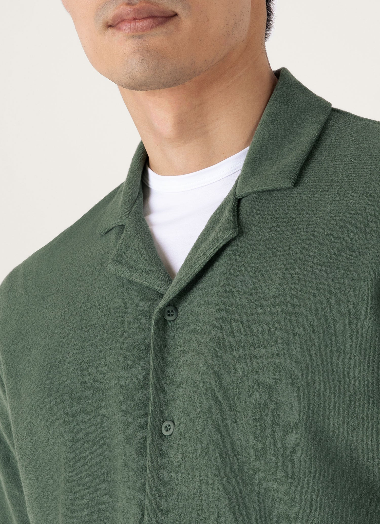Towelling Camp Collar Shirt - 6