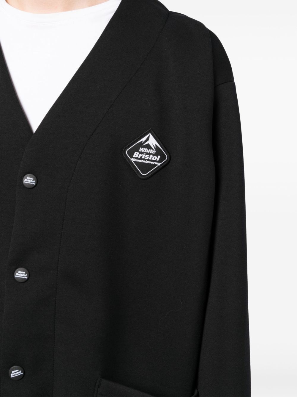 logo-patch cardigan - 5