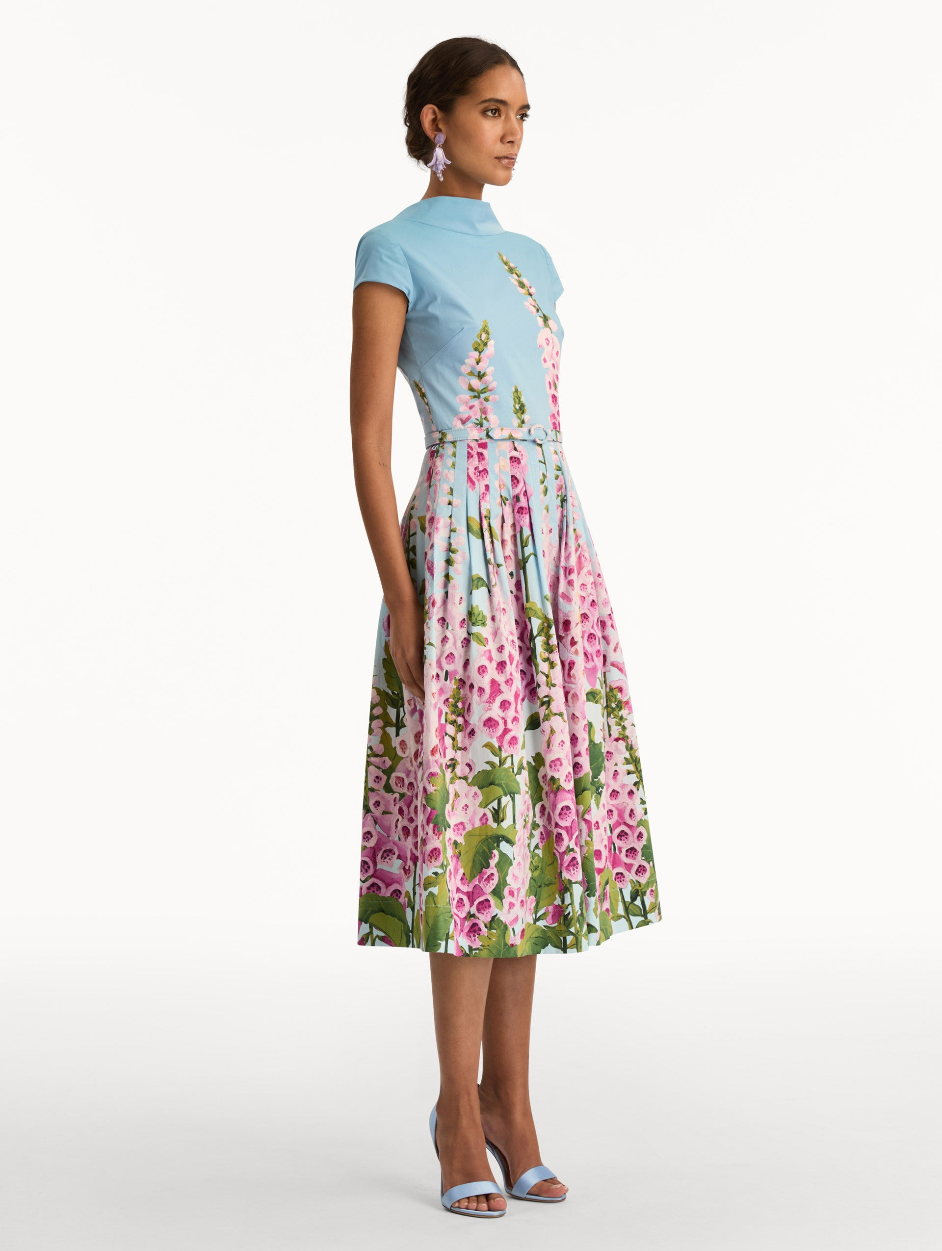 DEGRADÉ FOXGLOVE COTTON POPLIN DRESS - 4