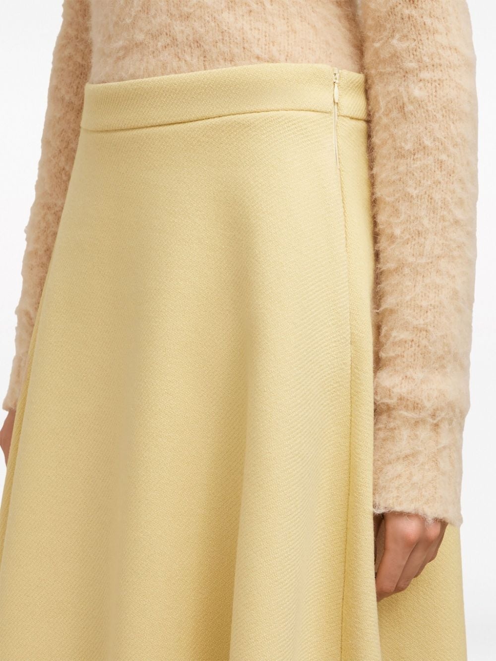 viring-wool blend A-line skirt - 6