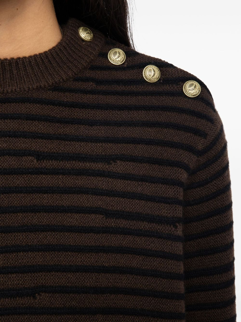 striped button-detailed sweater - 5