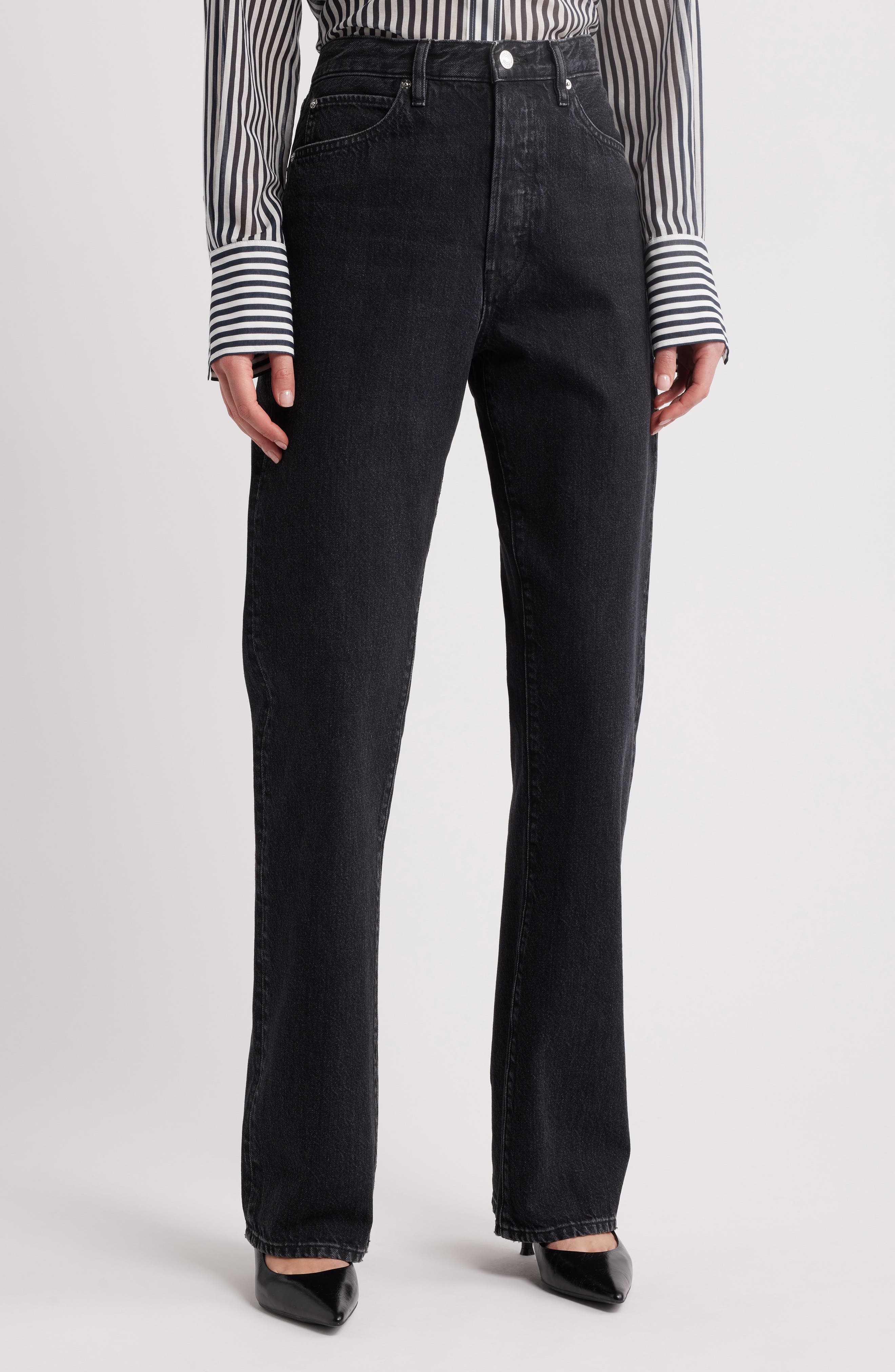 FRAME The Vertical High Waist Relaxed Straight Leg Jeans in Death Valley at Nordstrom - 1