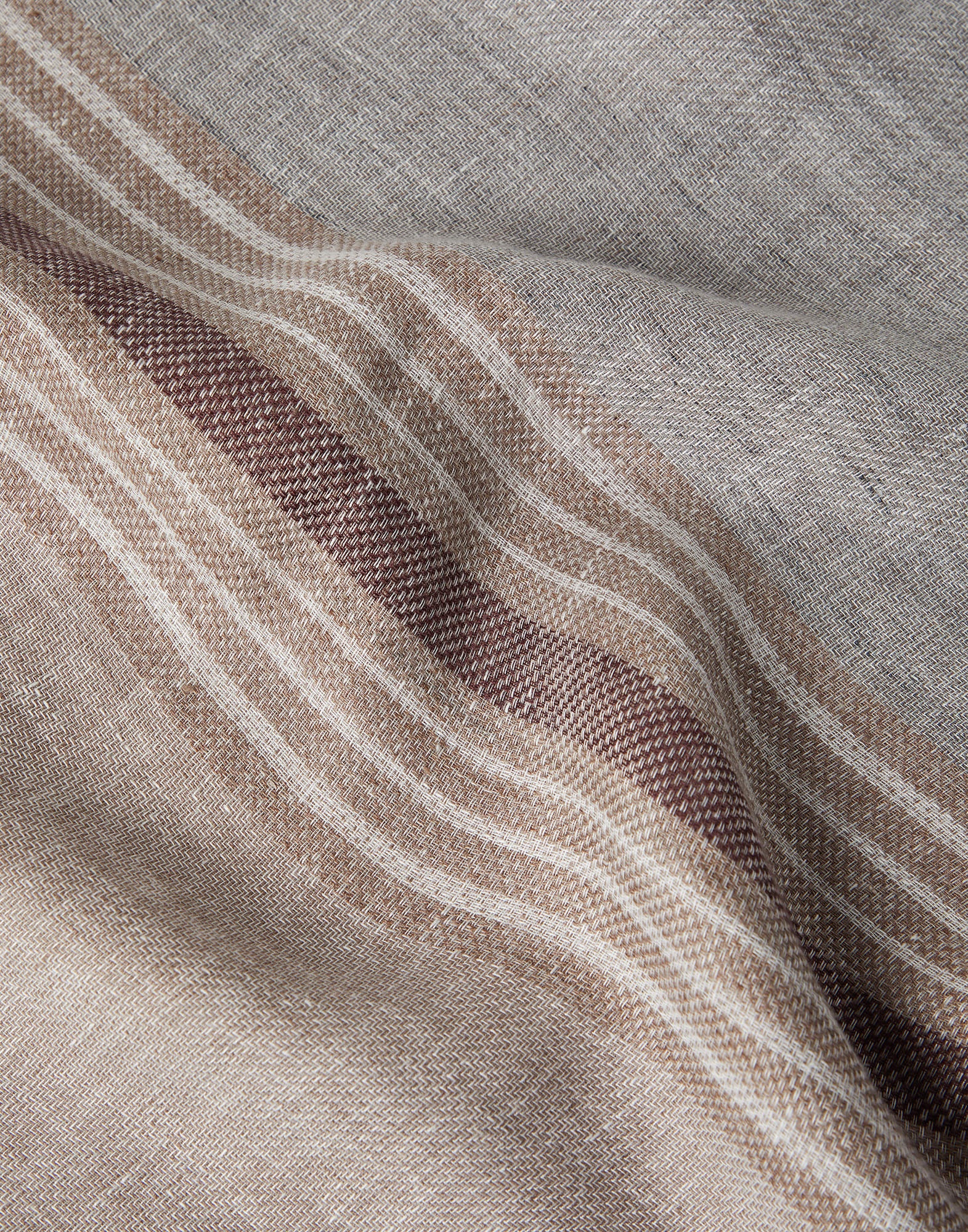 Linen batavia scarf with stripes - 3