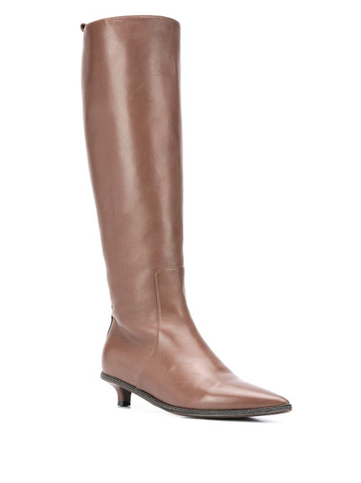 Brunello Cucinelli pointed toe knee-high boots outlook