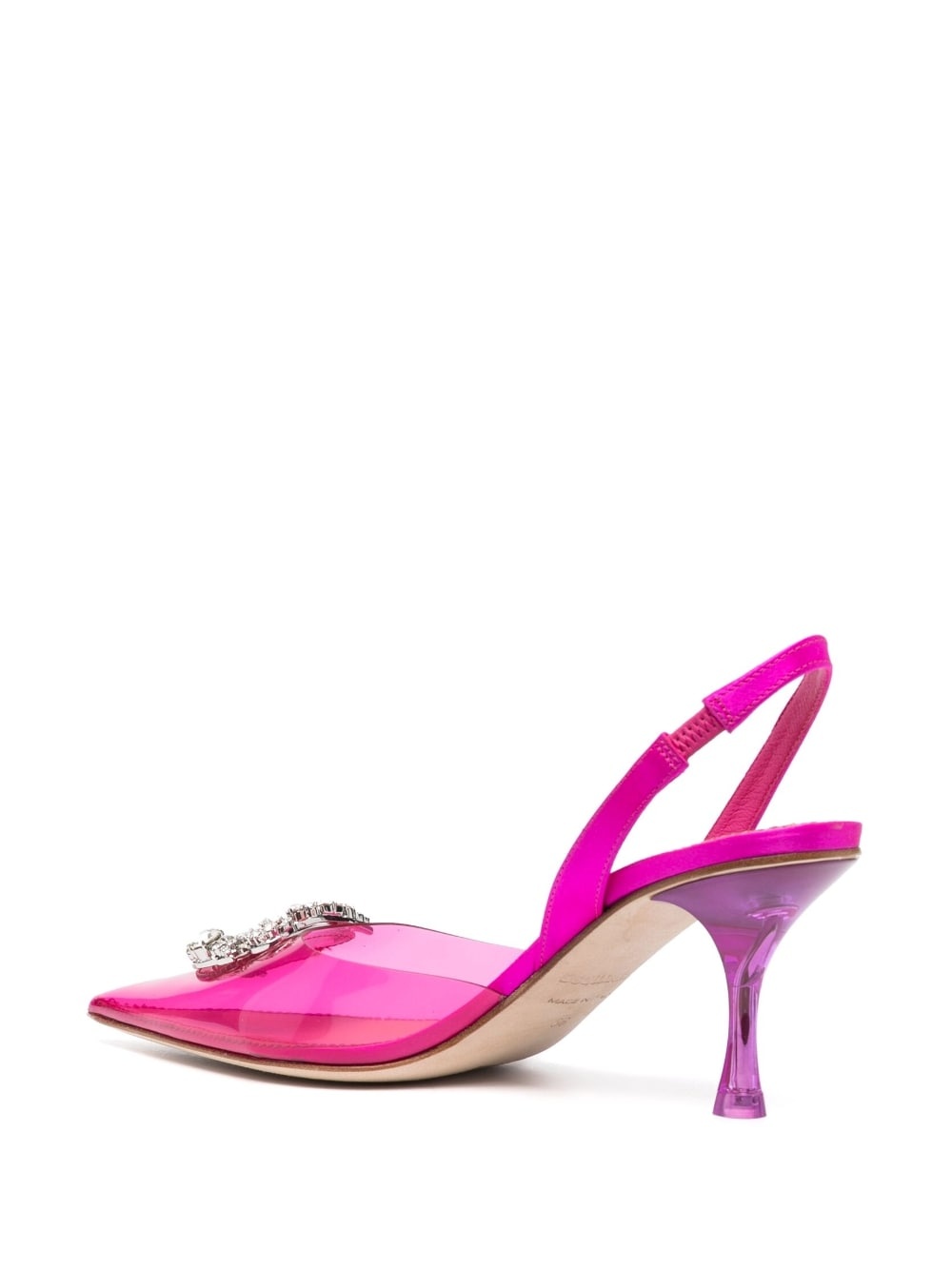 80mm embellished-logo slingback pumps - 3