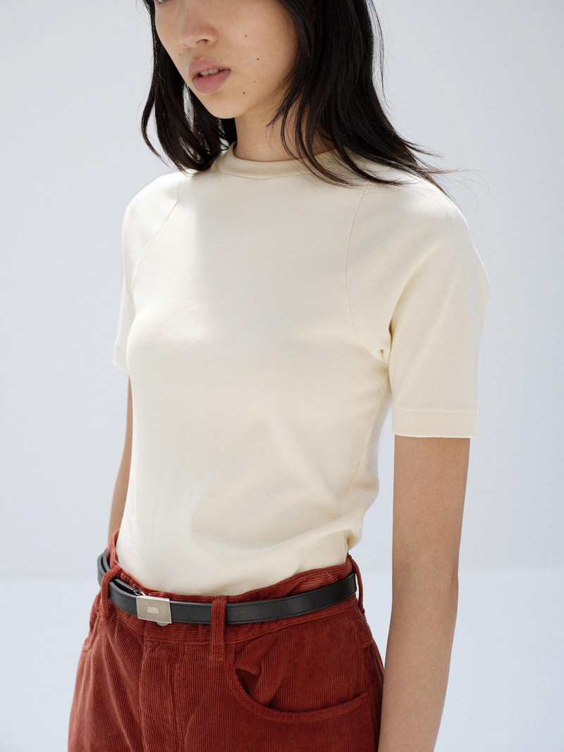 AURALEE ORGANIC COTTON FINE RIB TEE outlook