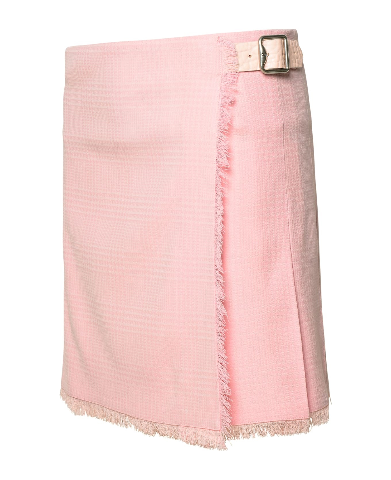 Pink Virgin Wool Miniskirt - 2