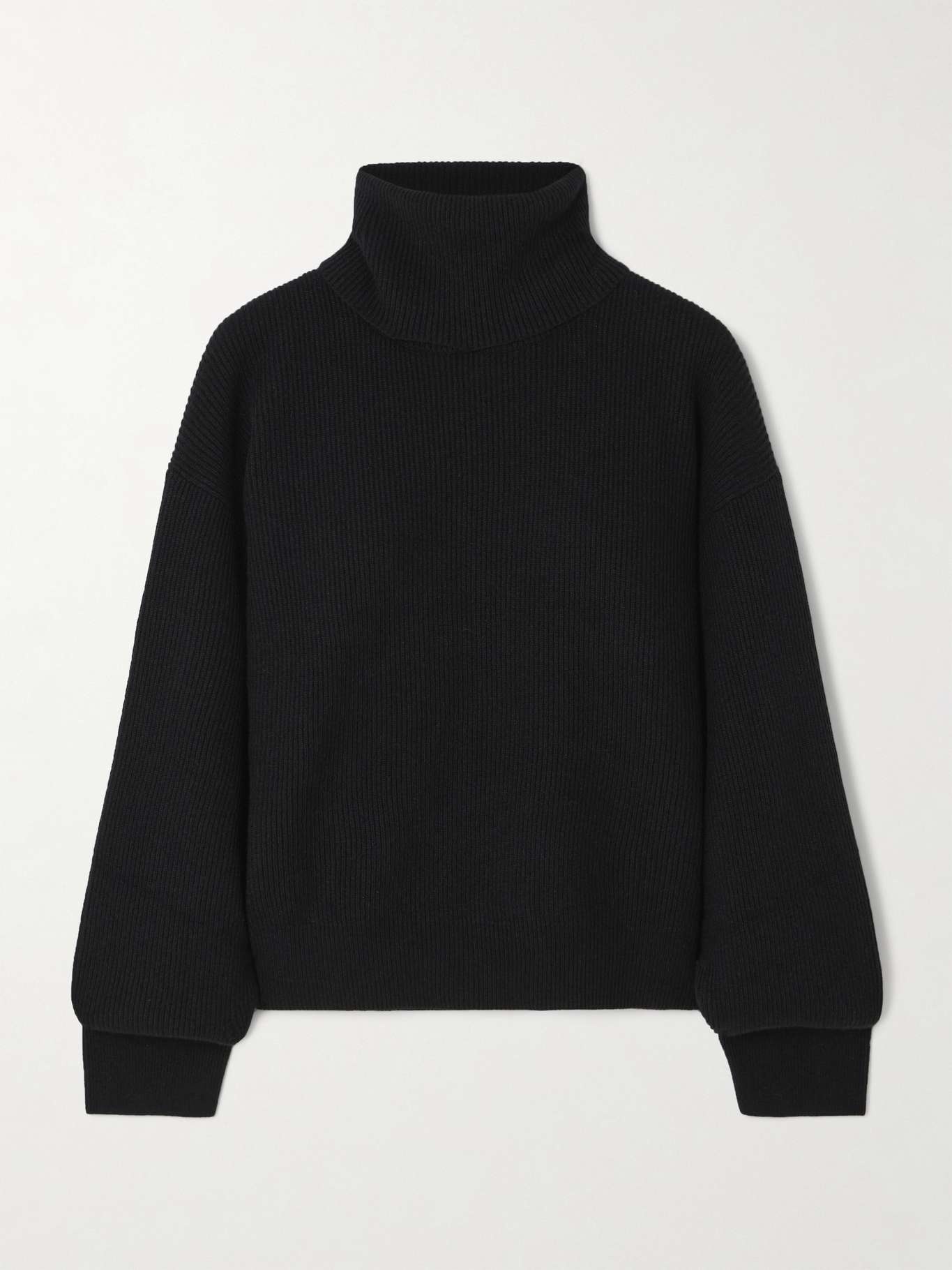 Ribbed cashmere turtleneck sweater - 1