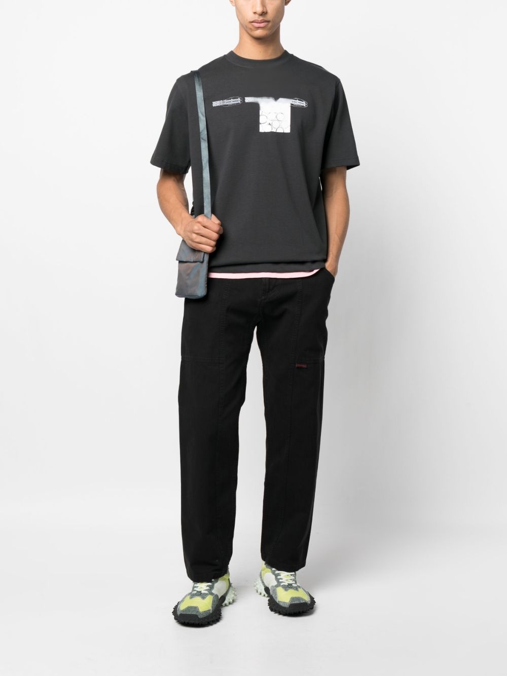 logo-patch straight-leg trousers - 2