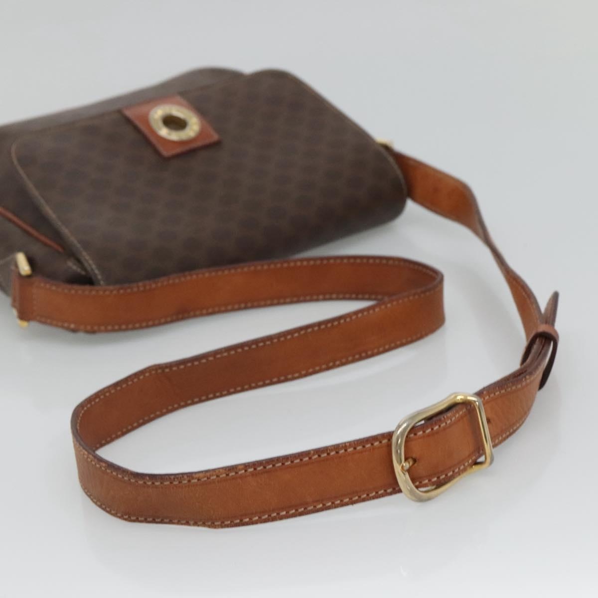 CELINE Macadam Canvas Shoulder Bag Pvc Brown Gold - 7