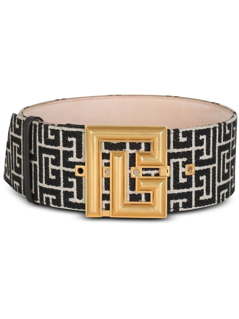 monogram-pattern wide belt - 1