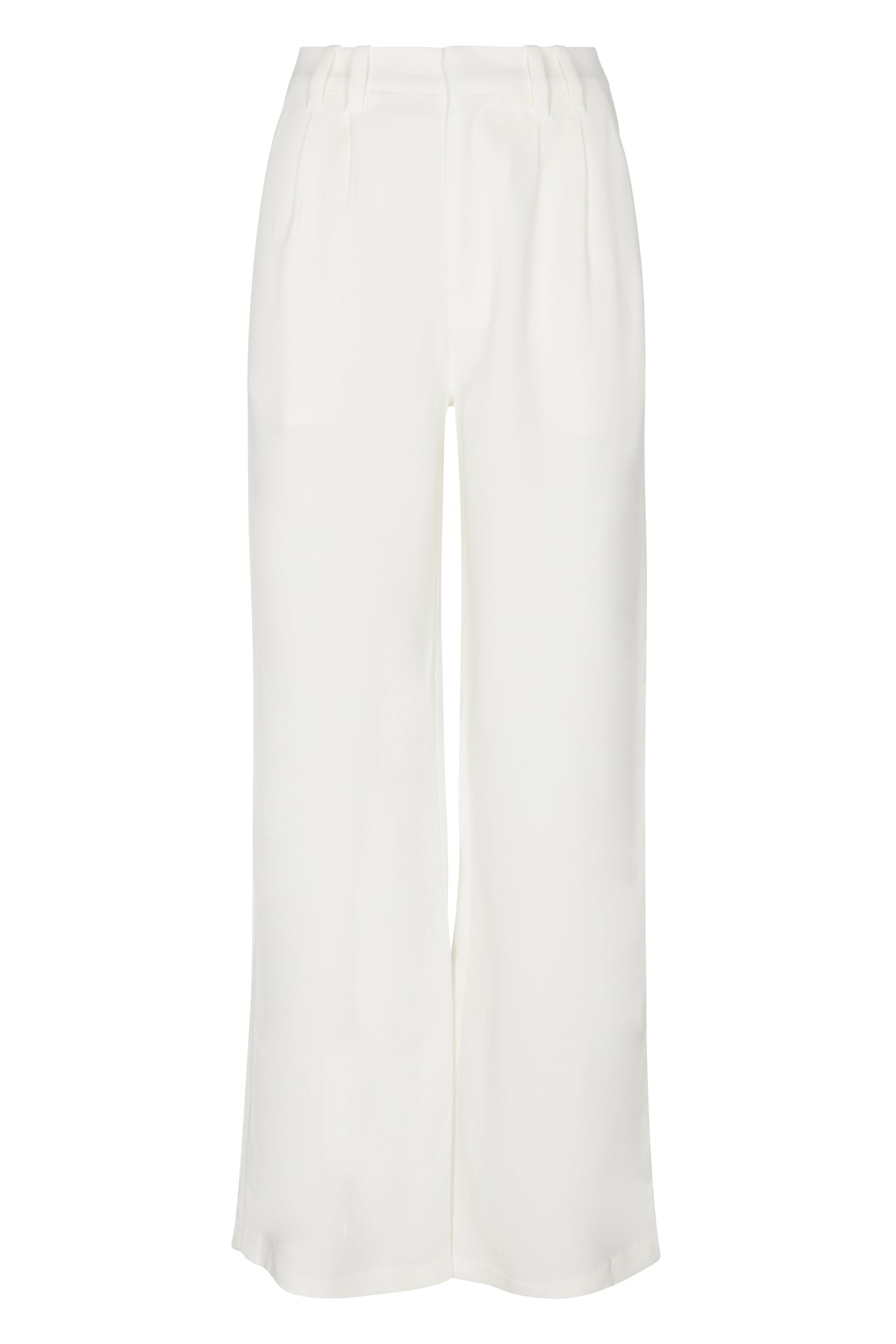 WHITE CREPE PLEATED TROUSERS - 6