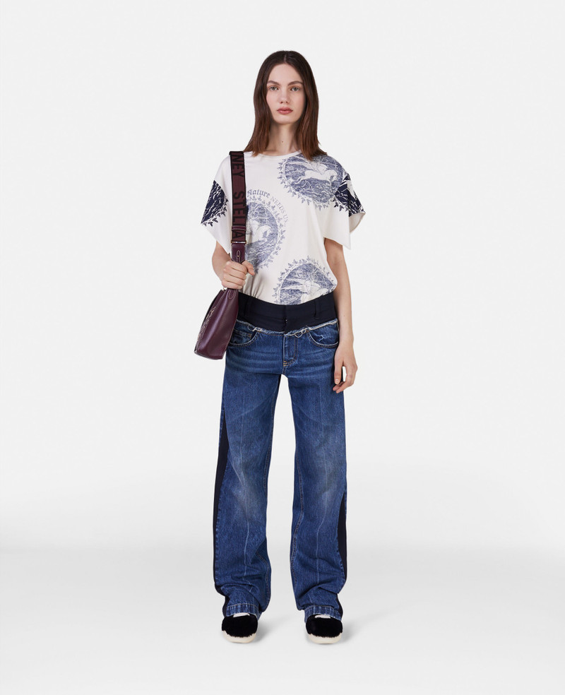 Stella McCartney Twill Panelled Denim Wide Leg Jeans outlook