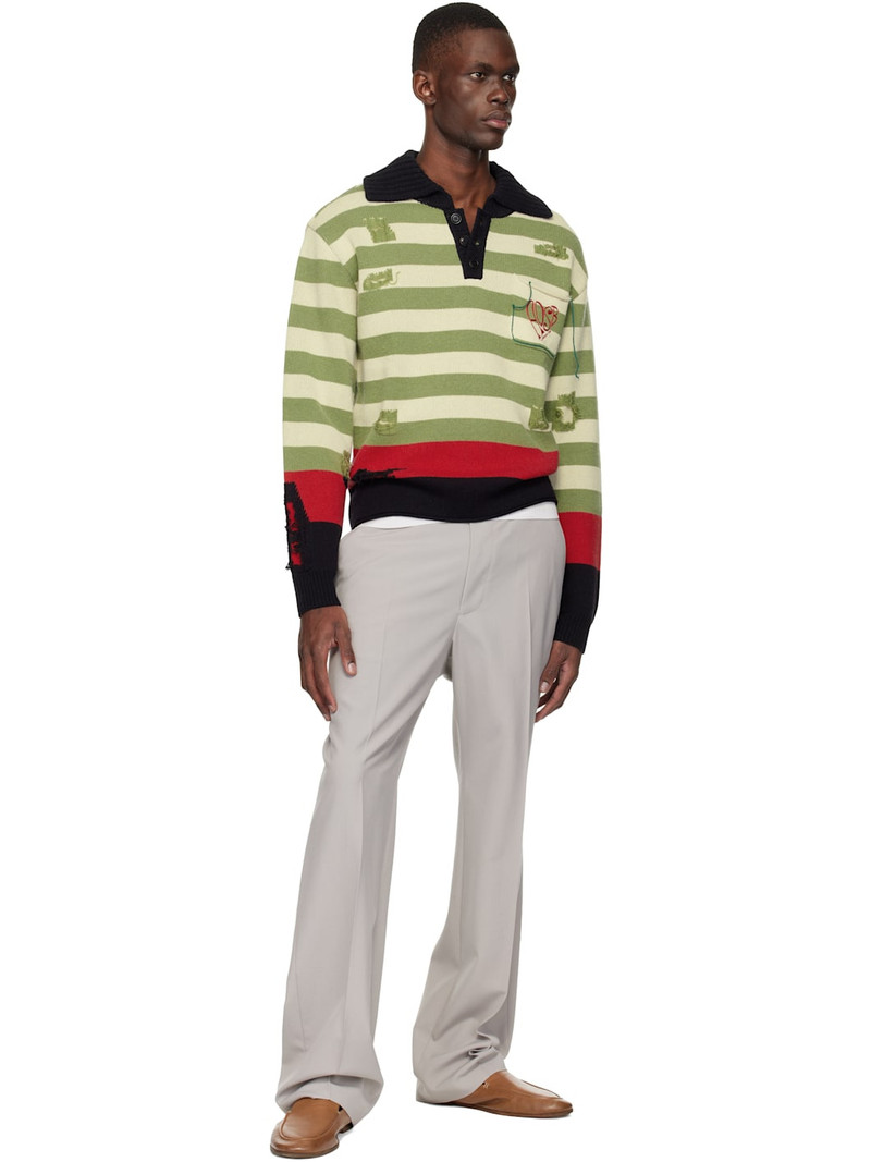 Andersson Bell Multicolor Stripe Damaged Polo outlook
