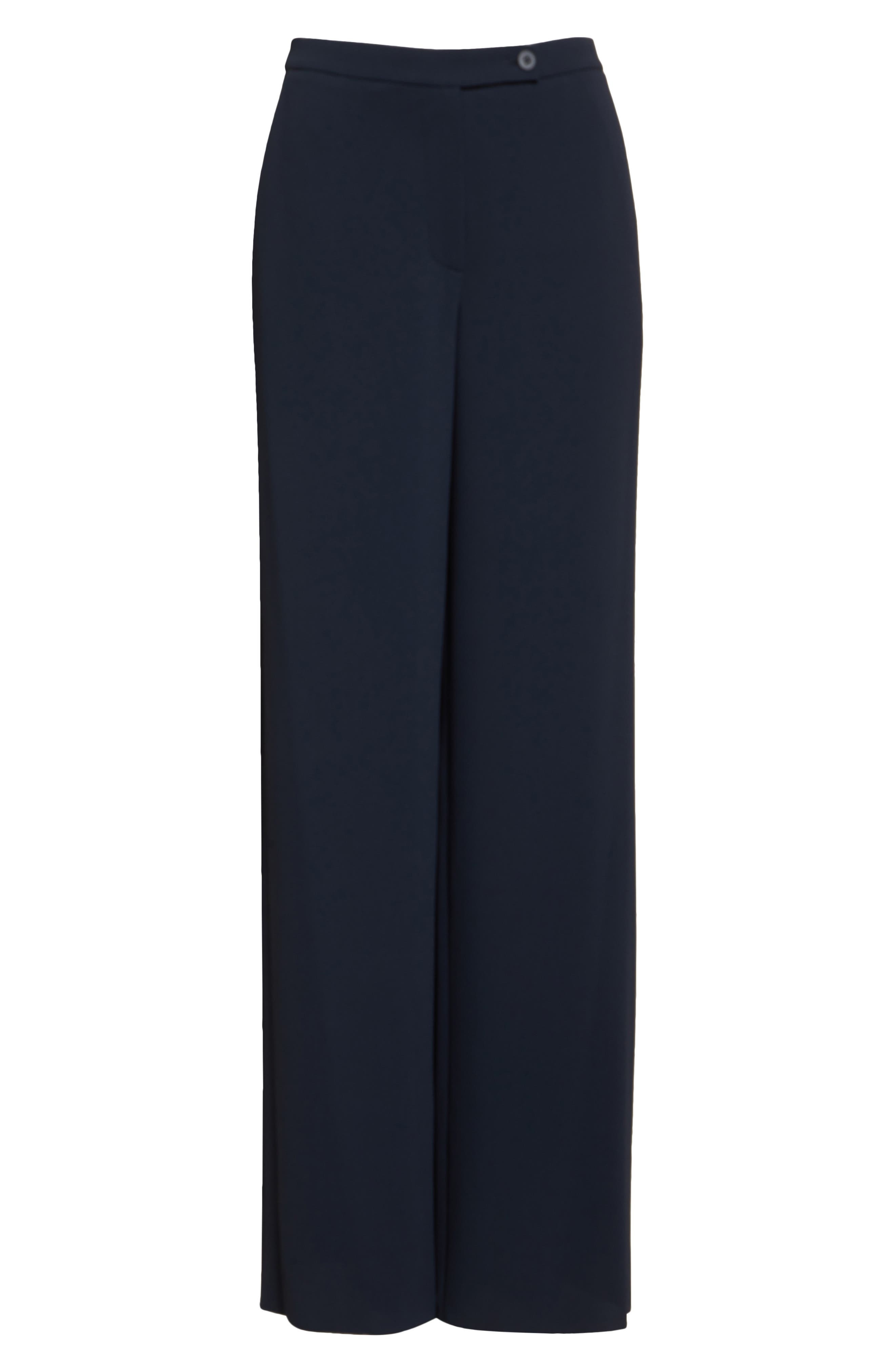 Emporio Armani Wide Leg Pants in Navy Blue at Nordstrom - 6