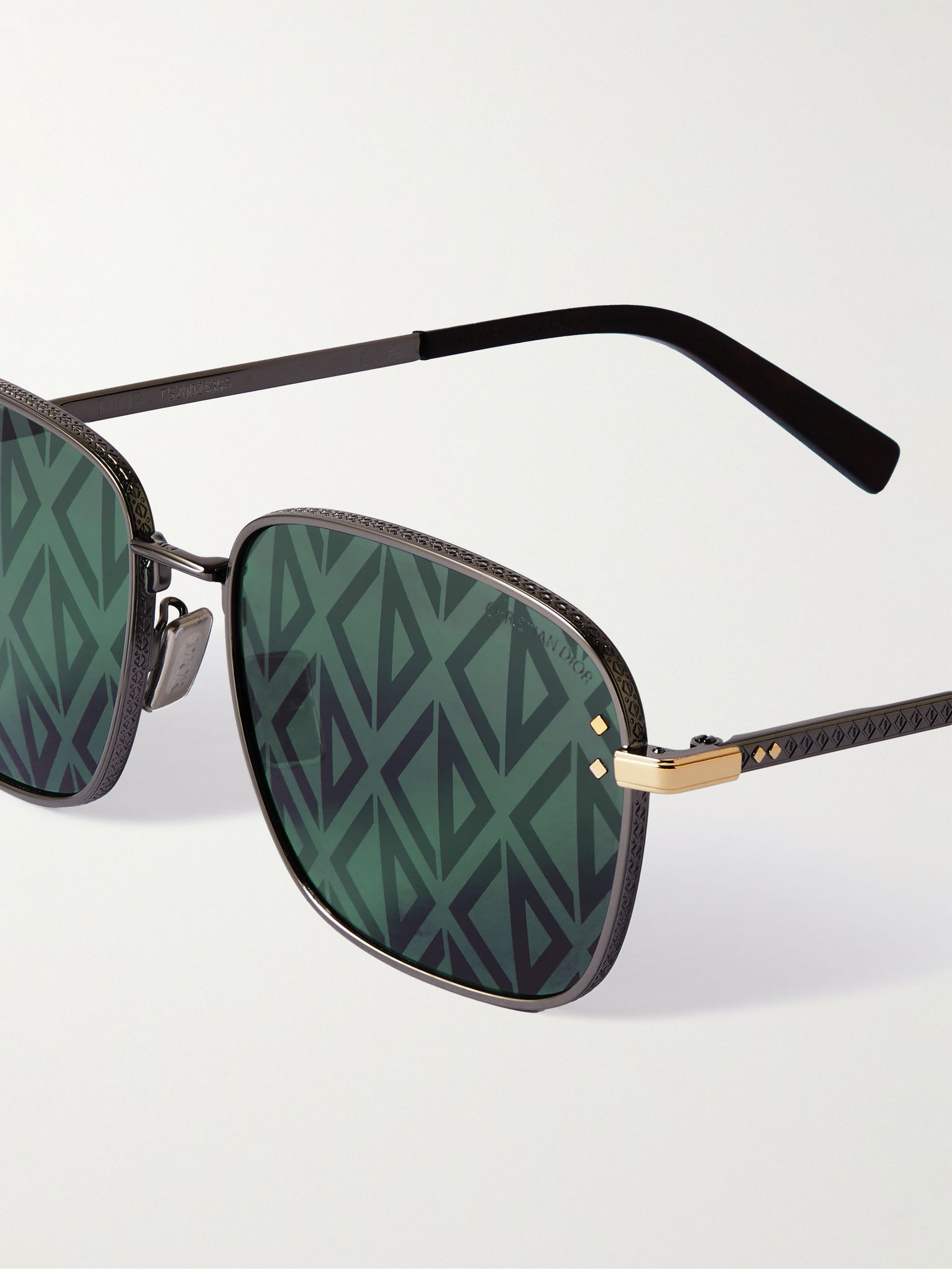 CD Diamond S4U D-Frame Silver-Tone and Tortoiseshell Acetate Sunglasses Black - 3