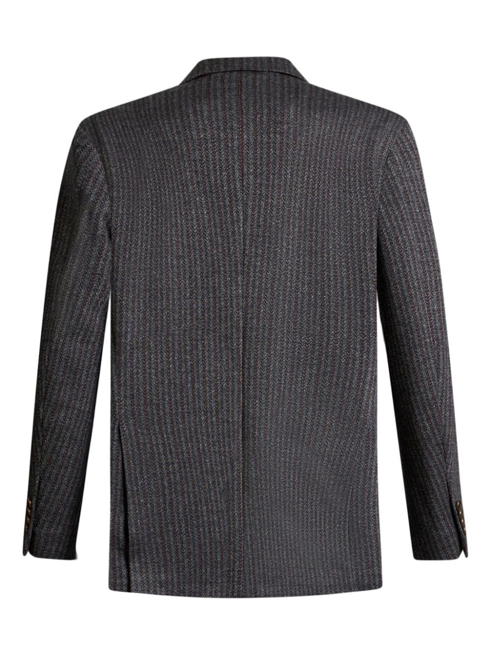 striped double-breasted blazer - 6