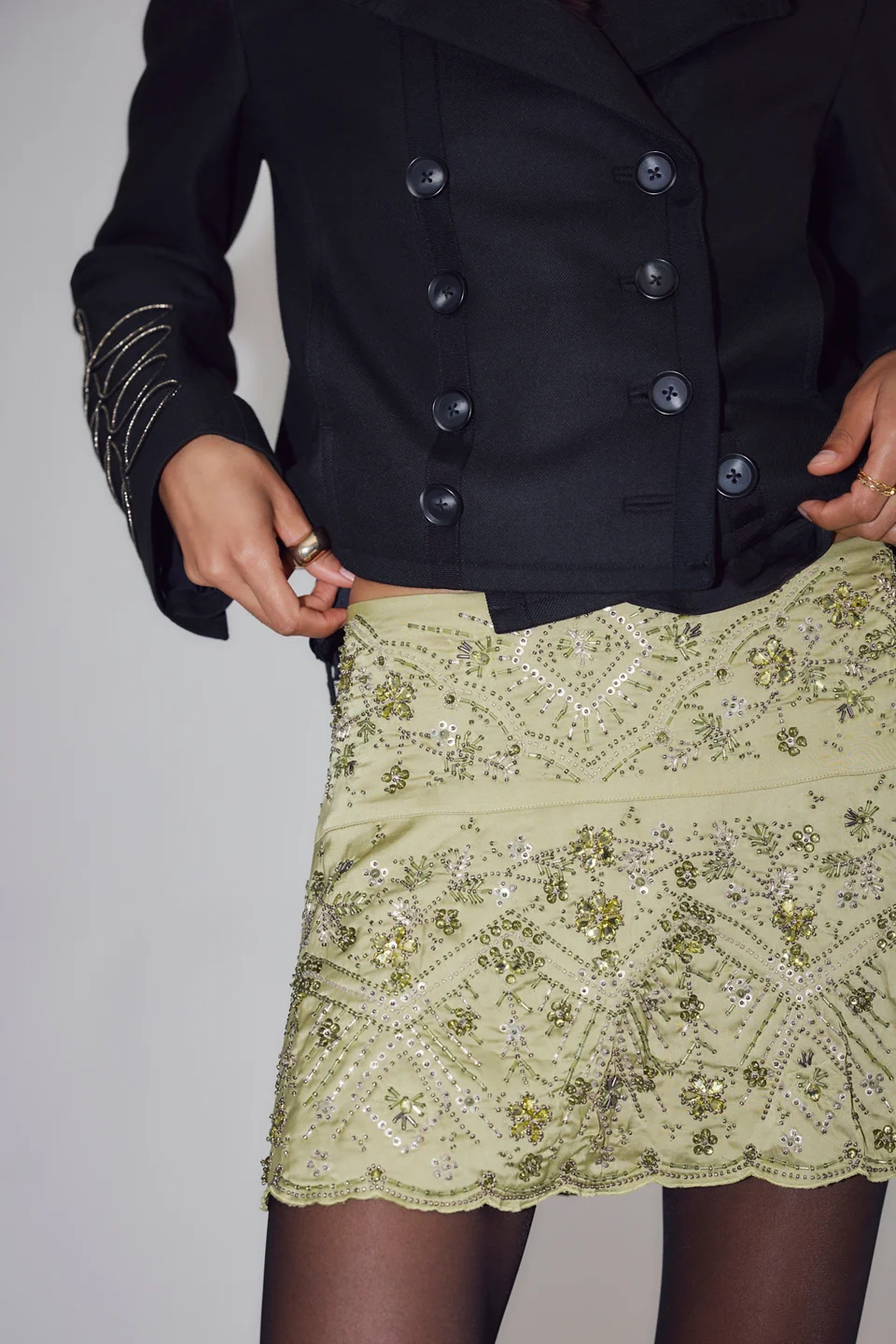 Mercer Beaded Mini Skirt - 1