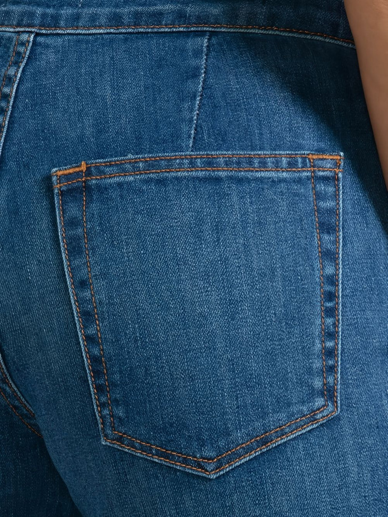 contrast-stitching jeans 5
