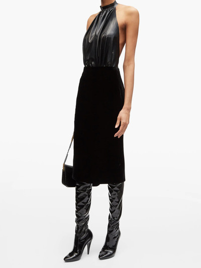 SAINT LAURENT High-rise velvet pencil skirt outlook