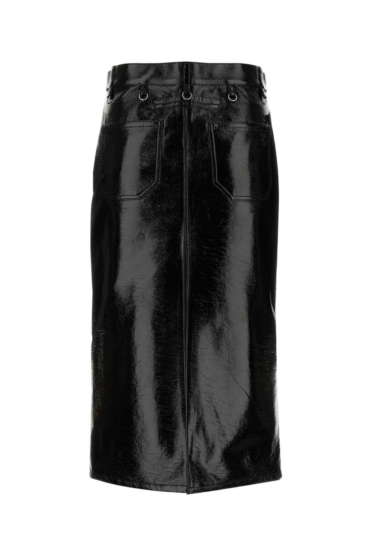 Courreges Women Black Vinyl Skirt - 2