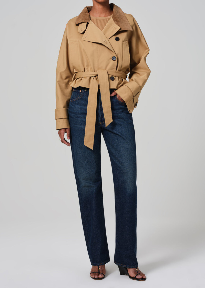 Kiernen Cropped Barn Jacket In British Tan 1