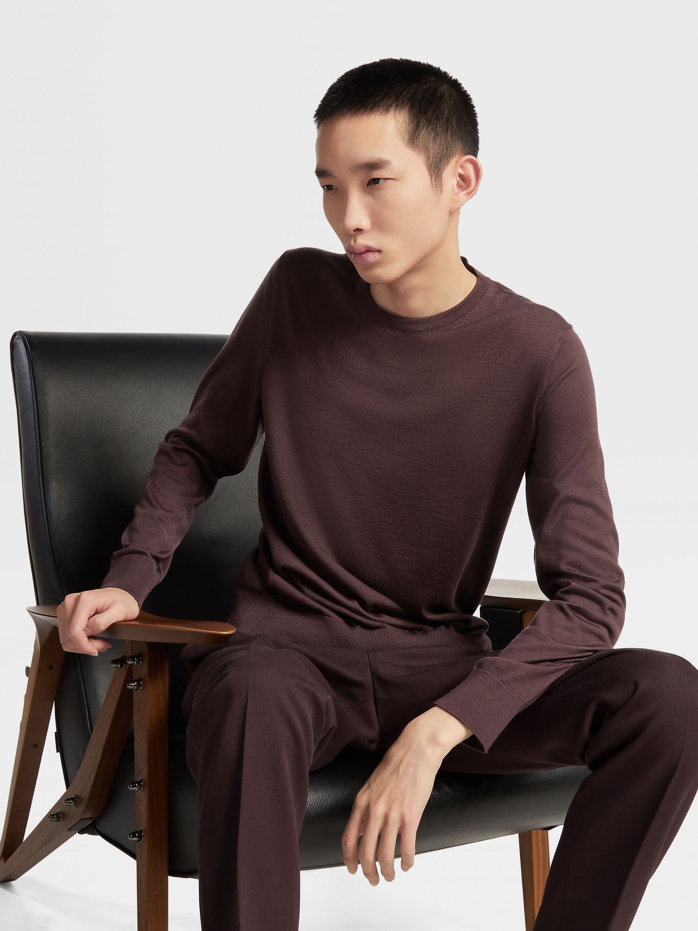 DARK BURGUNDY CASHSETA CREWNECK - 5