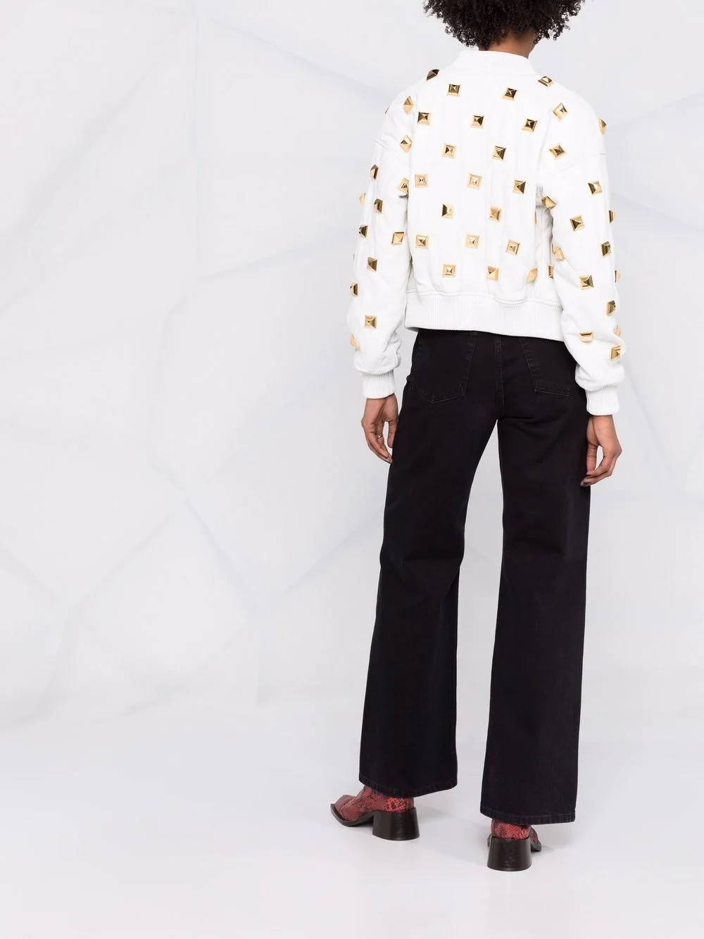 studded quilted bomber jacket - 4