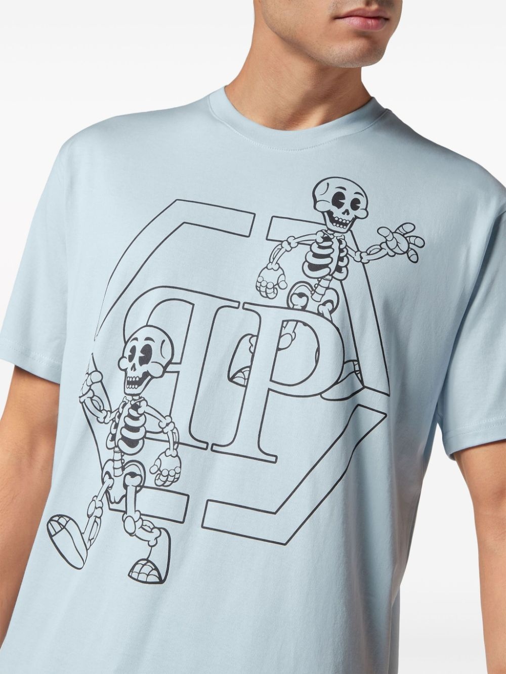 skeleton-print cotton T-shirt - 5