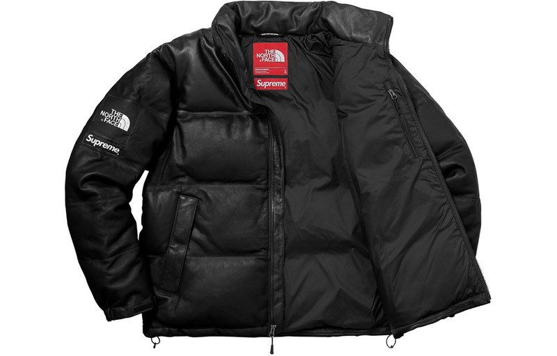 Supreme Supreme FW17 X The North Face Leather Nuptse Jacket 'Black' SUP-FW17-617 outlook