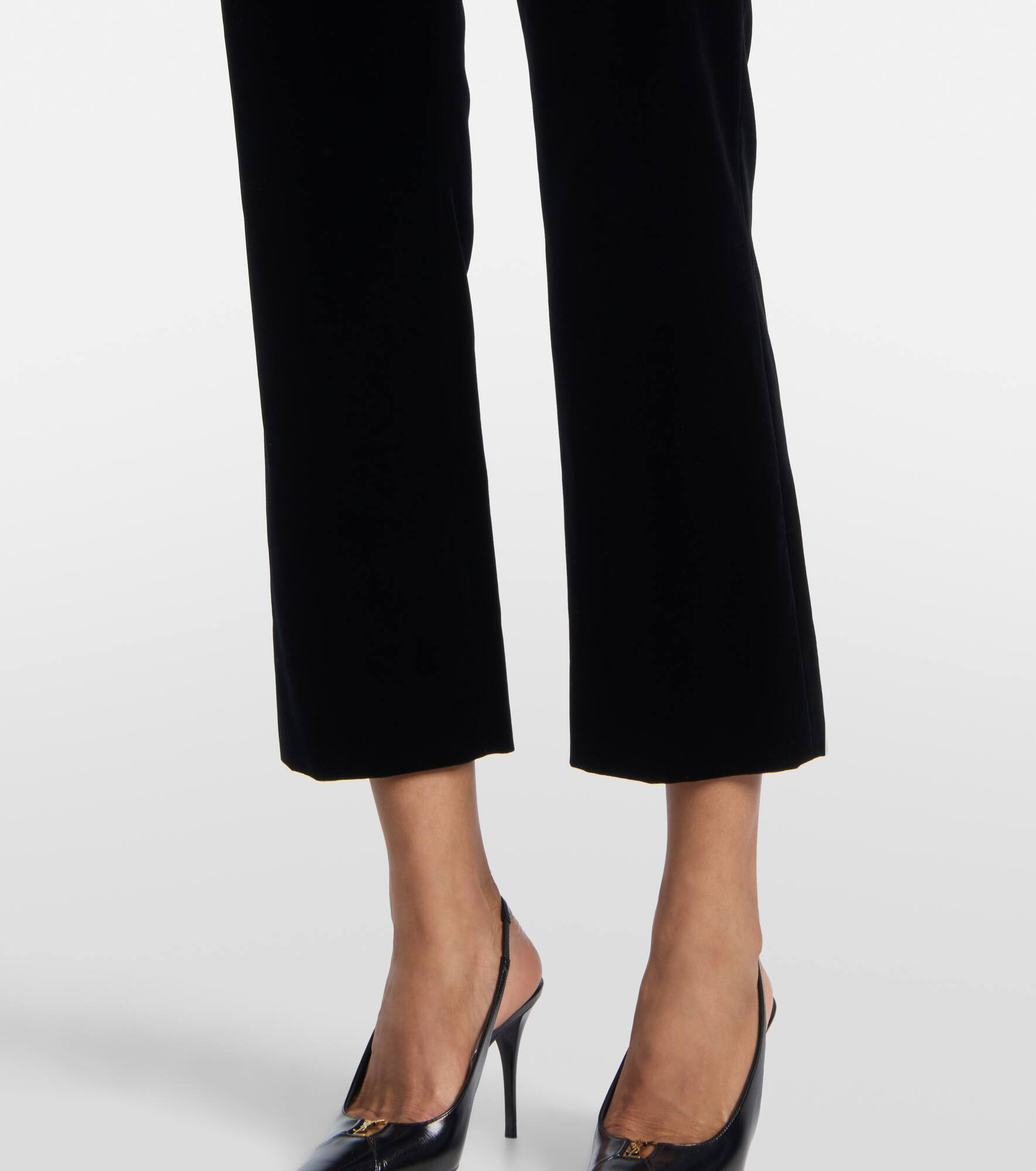 Cotton velvet cropped flared pants - 5