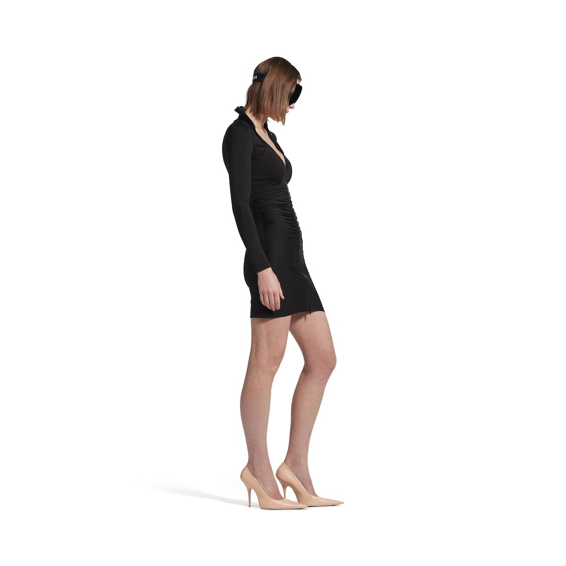 Women's Bra Cut Mini Dress in Black - 3