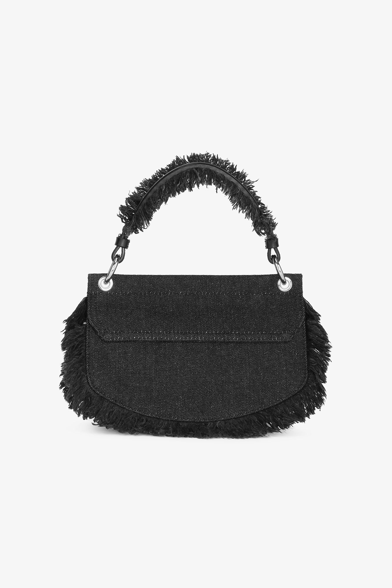 BLACK DENIM MINI TOP HANDLE APO-G BAG - 3
