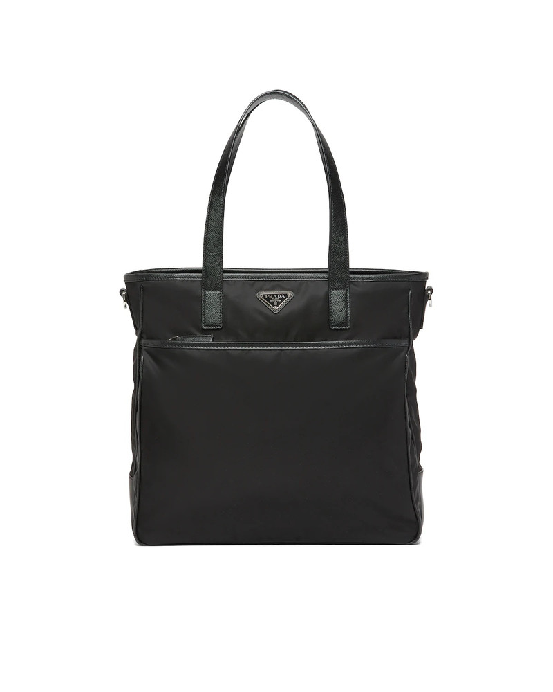 Saffiano leather and nylon tote bag 1