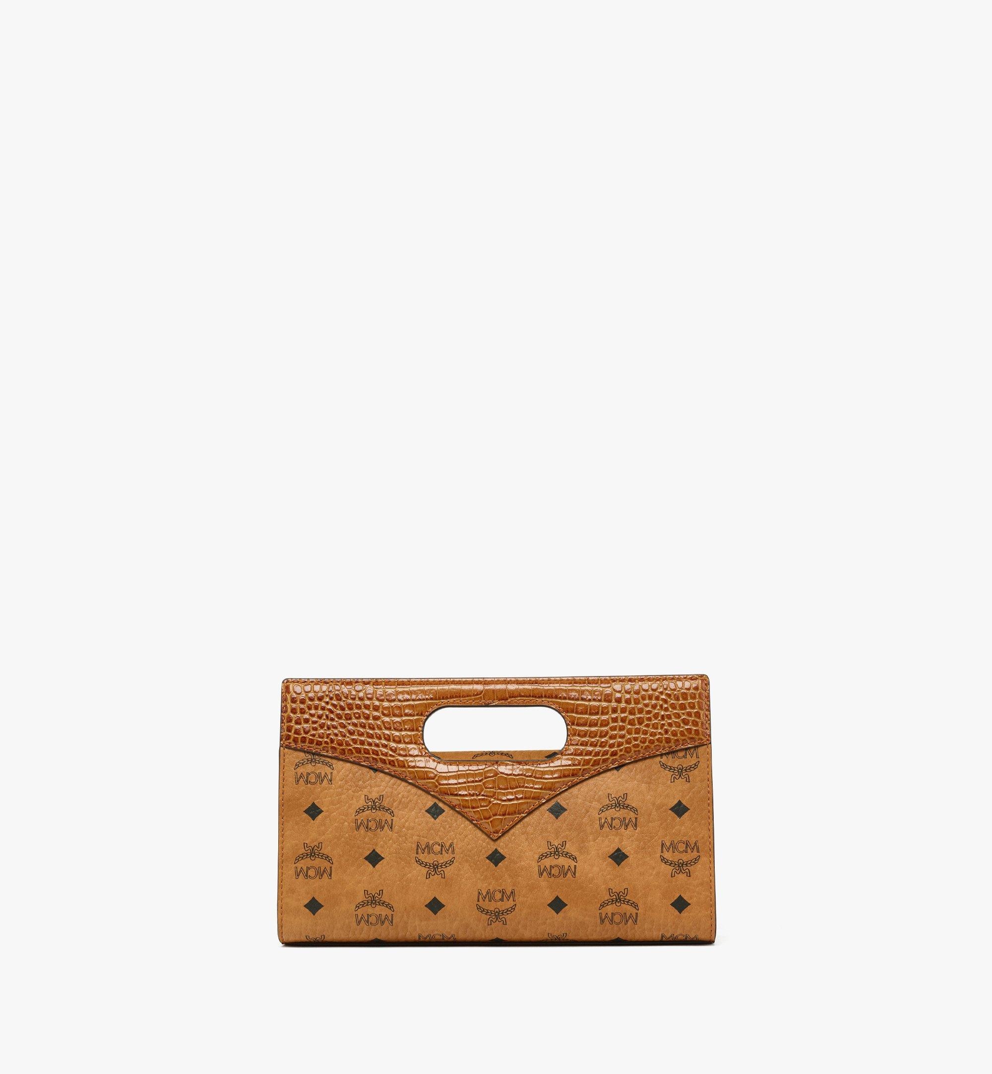 Diamond Tote in Visetos and Croco-Embossed Leather - 5