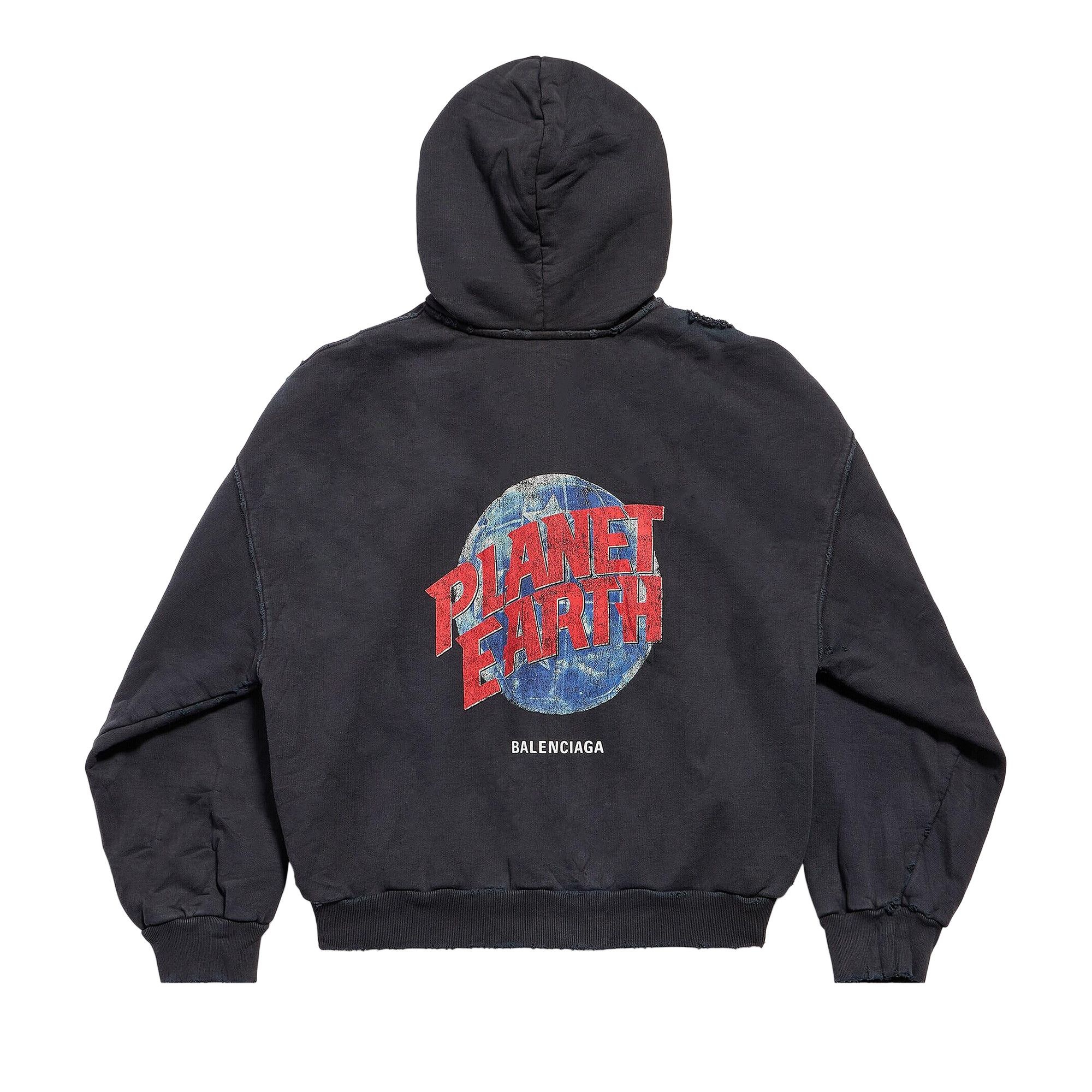 Balenciaga Zip Up Hoodie 'Washed Black' - 2