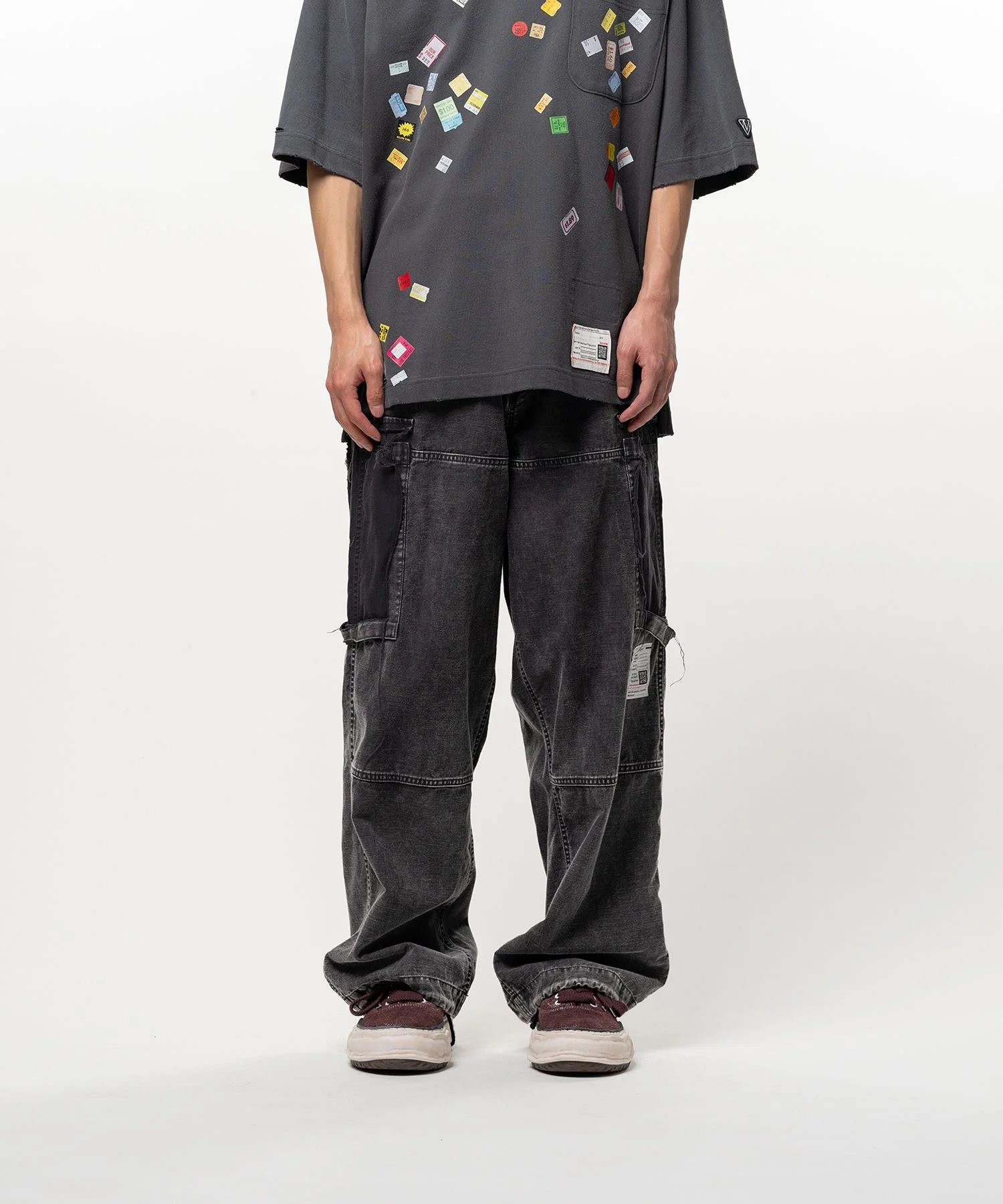 Cotton Satin Cargo Pants - 1