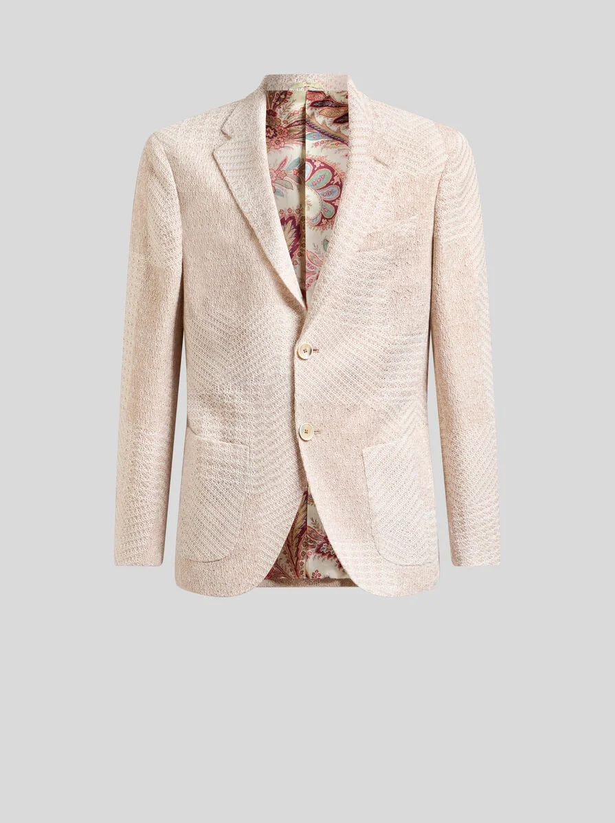 WOOL-BLEND PATCHWORK BLAZER - 1
