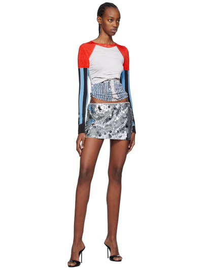 GUIZIO Silver Paillette Miniskirt outlook