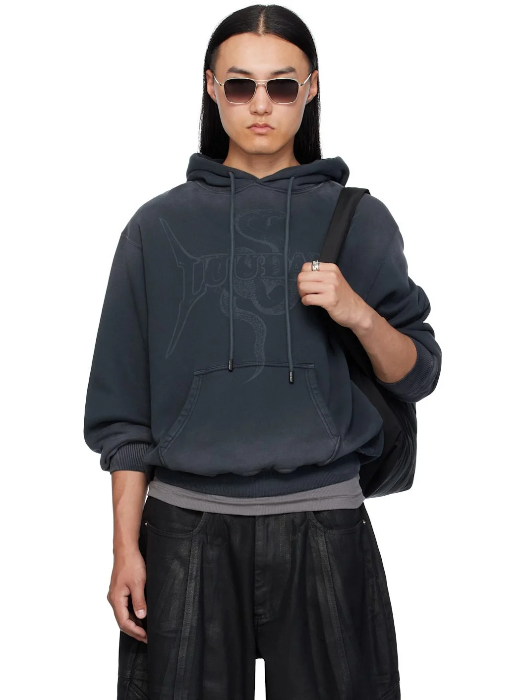 Gray Slouch Hoodie - 1