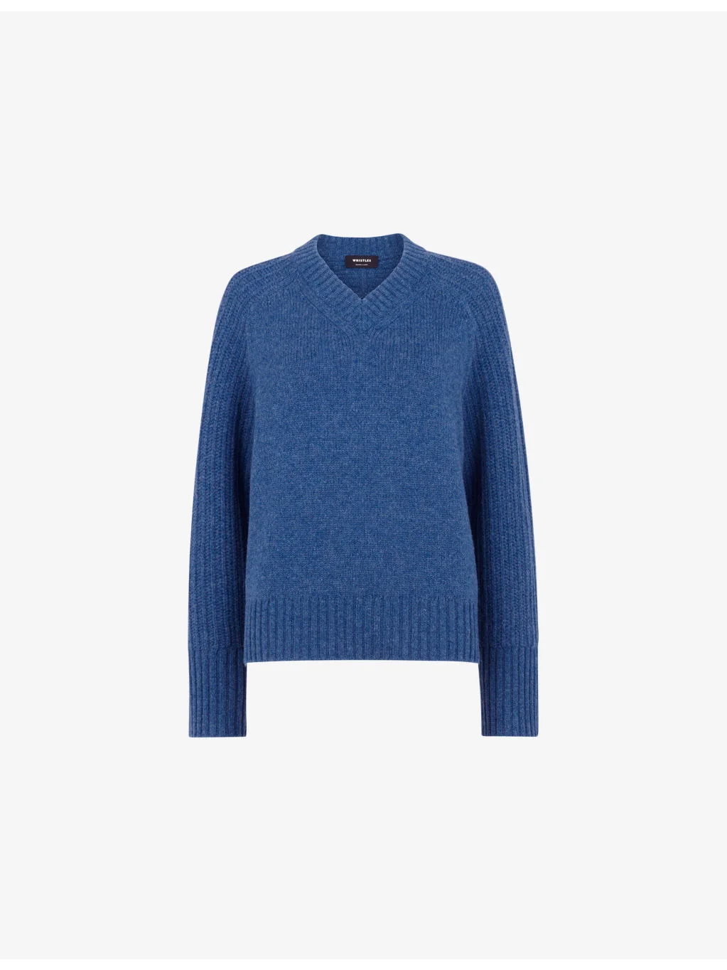V-Neck Knitted Wool Jumper - 1