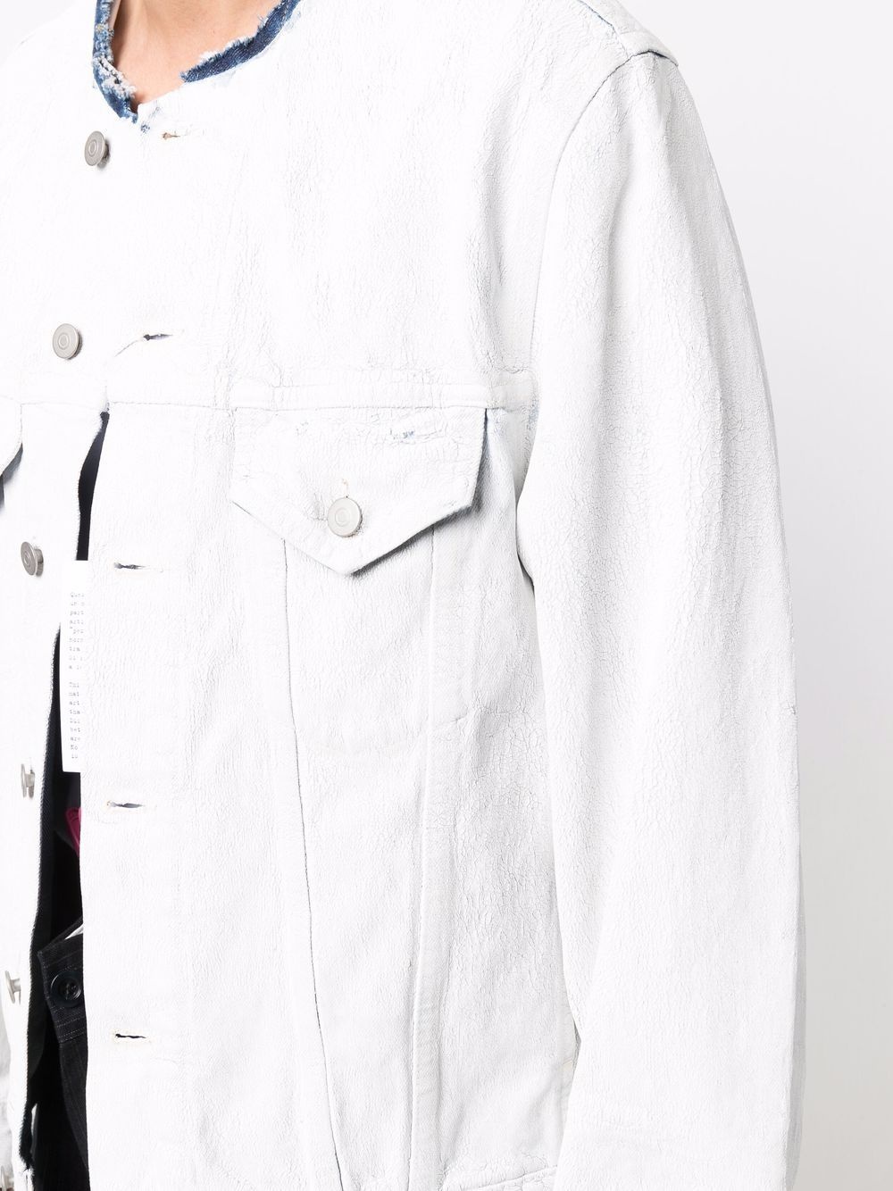 raw-cut collar denim jacket - 5
