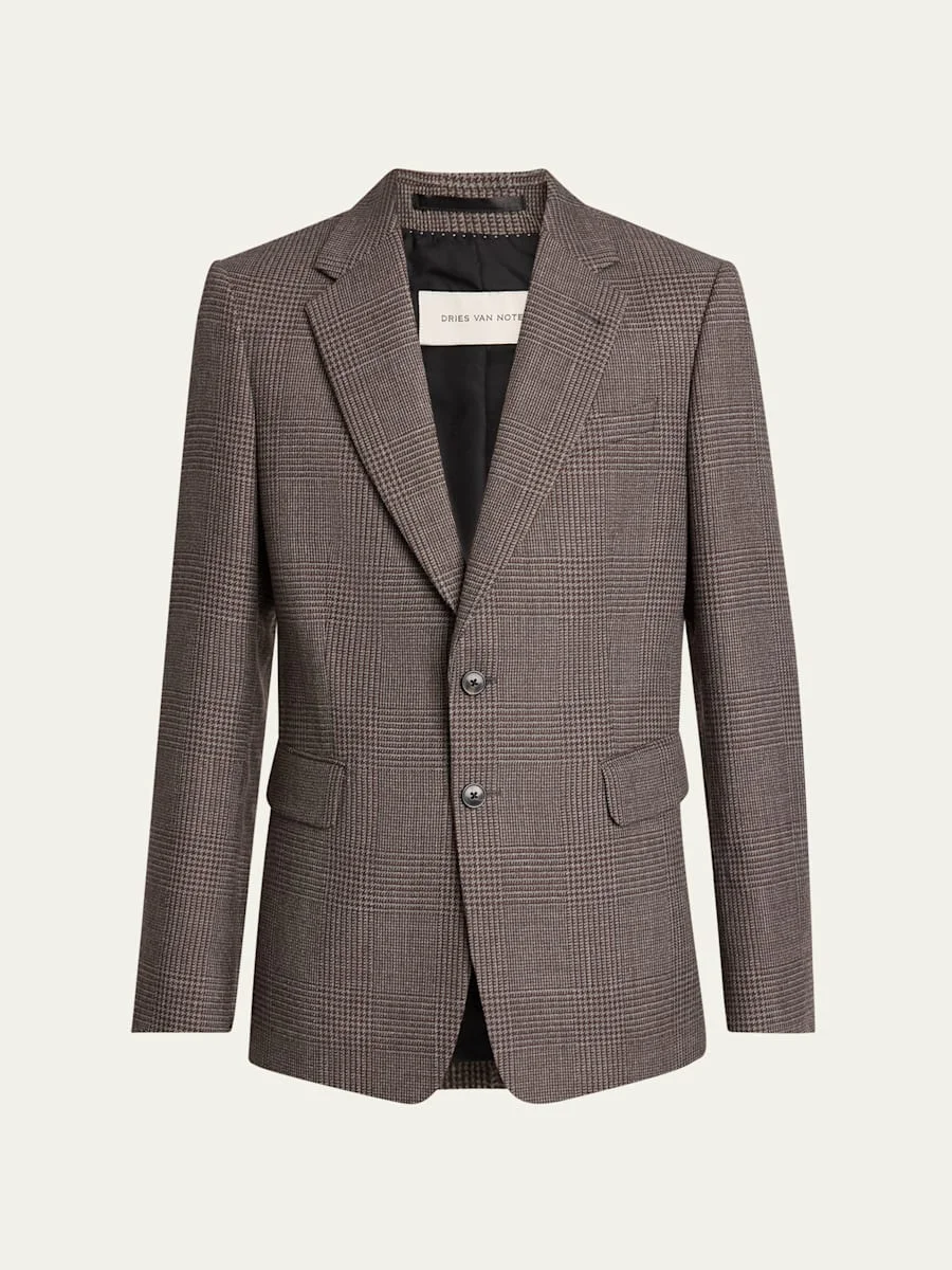 Men's Blaine Slim-Fit Glen Plaid Jacket - 1
