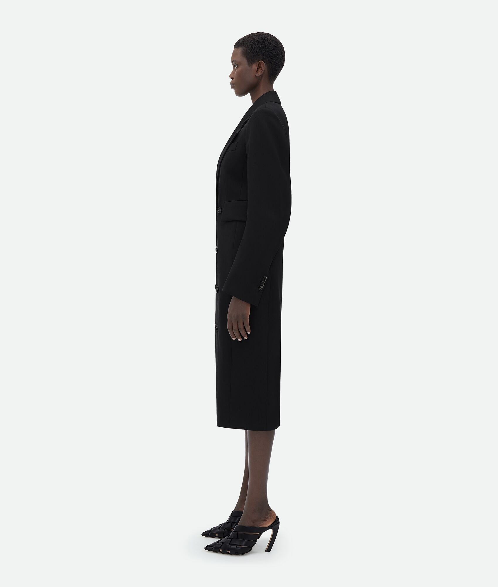 Curved Sleeves Light Wool Coat - 2