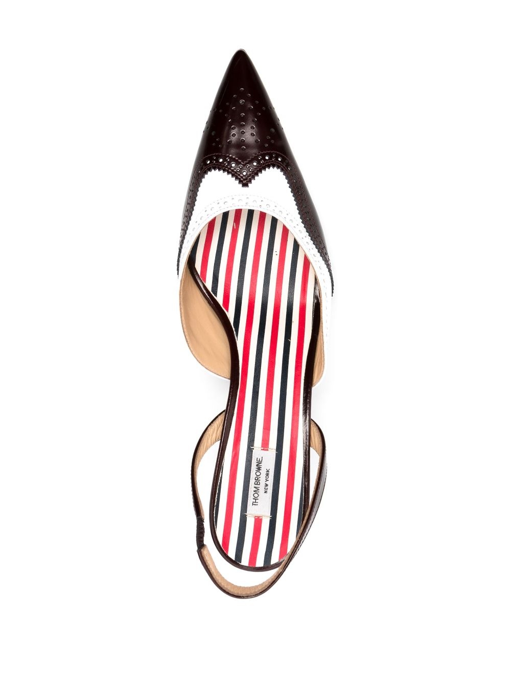 brogue-detailed 70mm slingback pump - 4