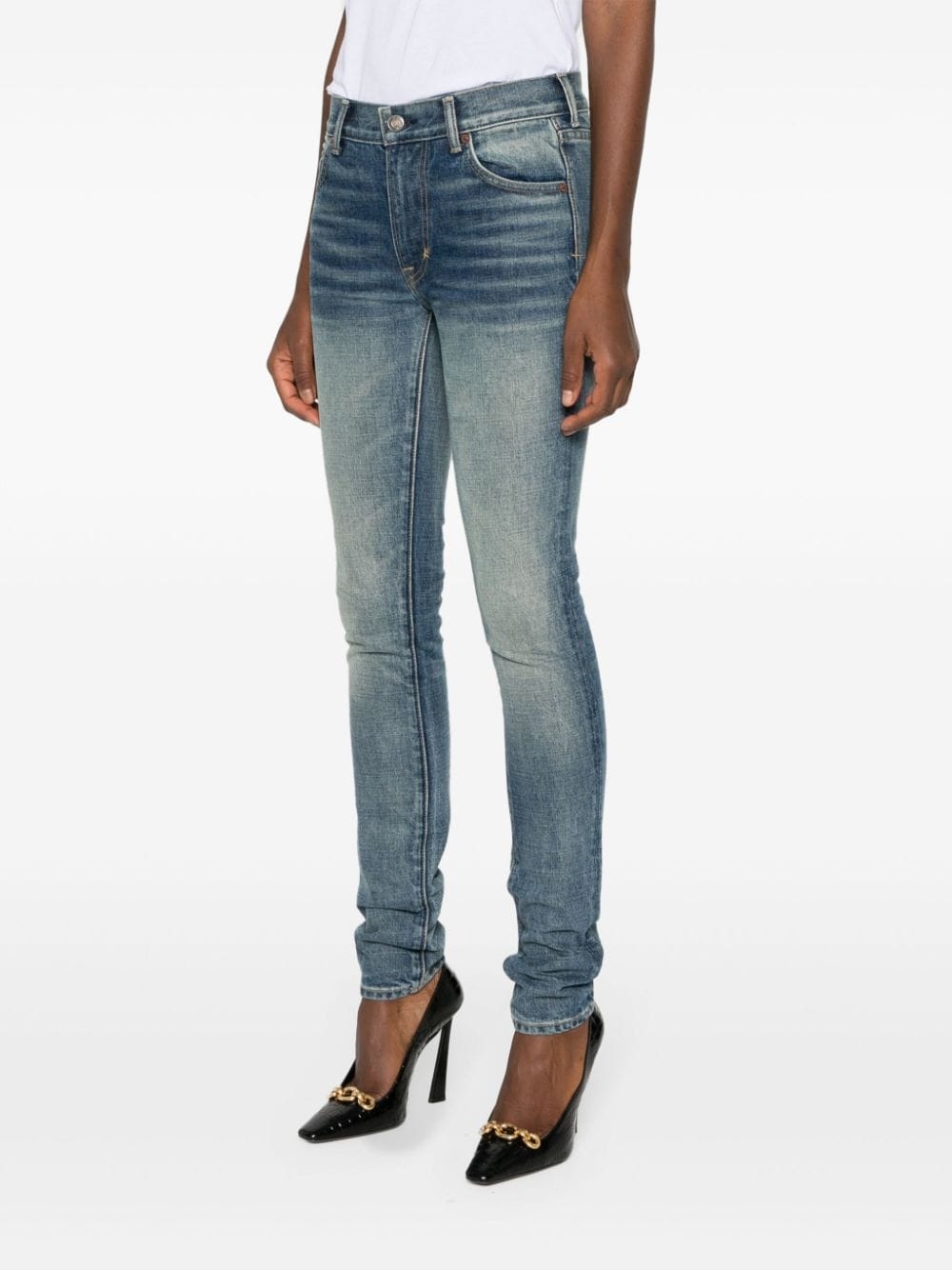 faded skinny jeans - 3