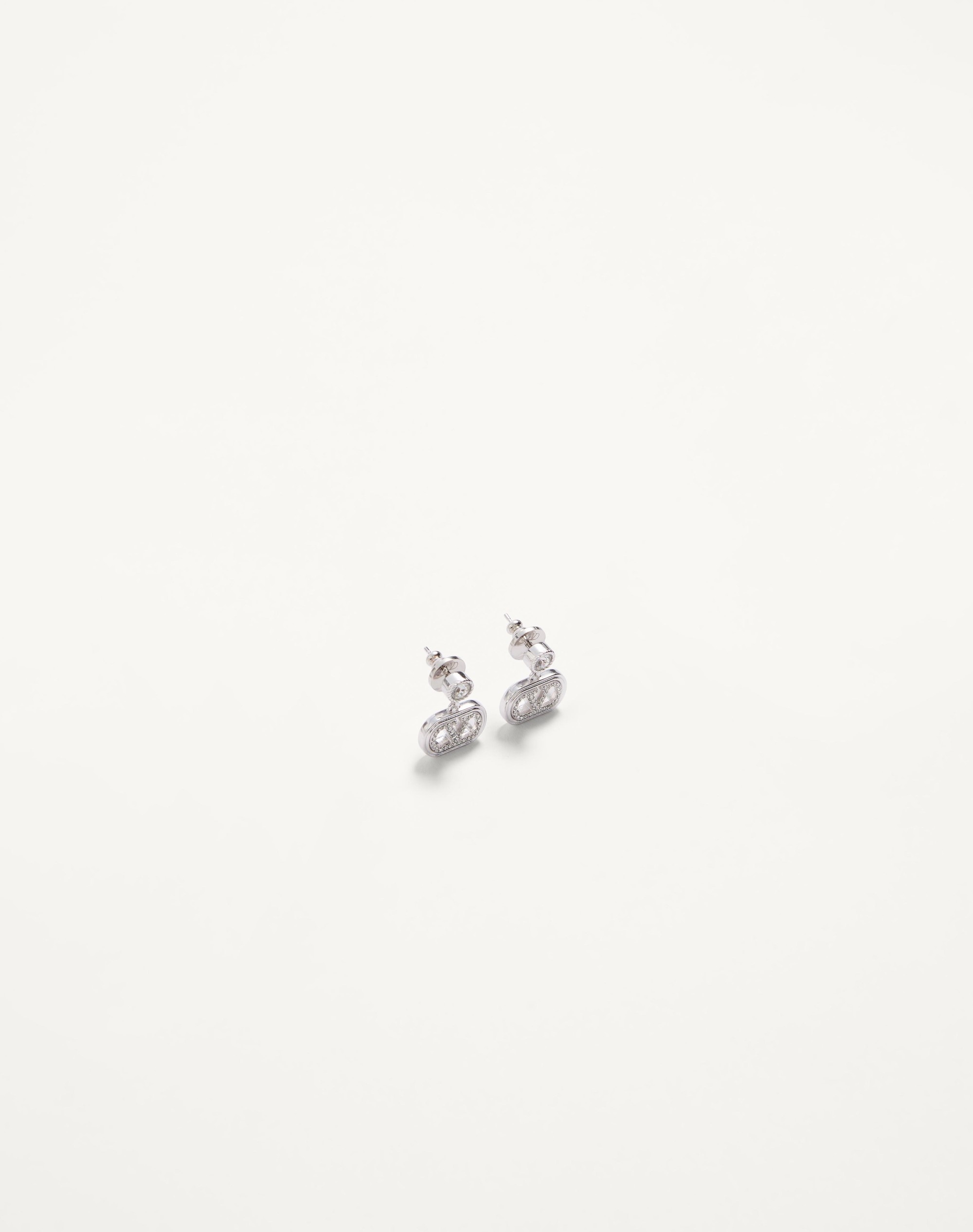 OVAL METAL EARRINGS WITH SWAROVSKI® CRYSTALS - 3