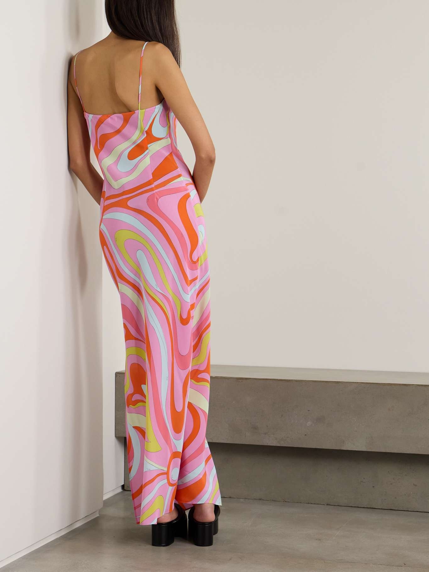 Printed silk crepe de chine maxi dress - 3