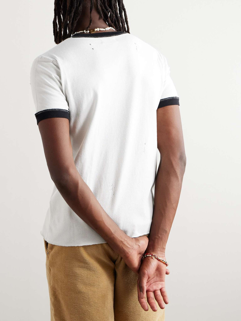 Slim-Fit Appliquéd Printed Cotton and Linen-Blend Jersey T-Shirt 4