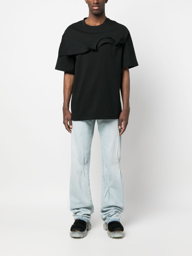 424 gathered-detailing straight-leg jeans outlook